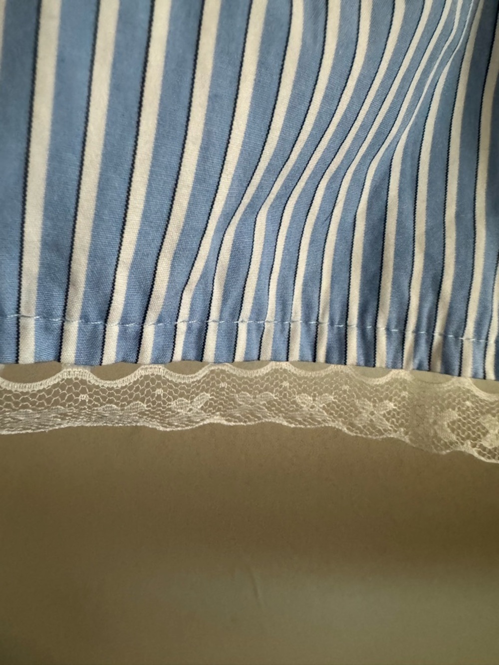 J. Crew Blue Striped Drawstring Pleated Skirt - Picture 4 of 5